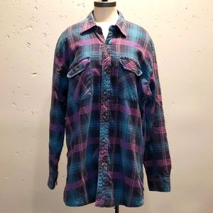 VTG plaid quilted shirt jacket shacket